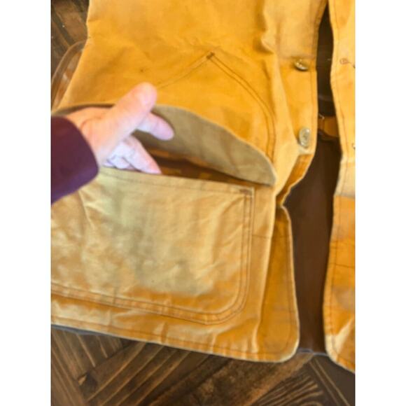 Duck Hunting Fishing Outdoor Canvas Jacket Barn Corduroy Collar Measurements - Picture 10 of 13